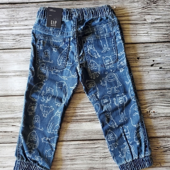 GAP Halloween Themed Monsters Joggers Soft Denim Joggers NWT - Picture 3 of 7